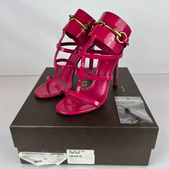 AUTHENTIC Gucci Ursula High Heel Sandle in Blossom, Size 36.5 EU/ 6 US - Picture 3 of 14